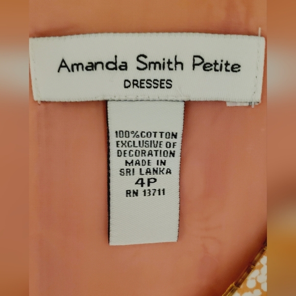 Amanda Smith Cotton Jackie O Colorful Sleeveless Midi A Line Dress Size 4 - Picture 7 of 7